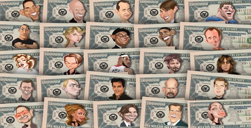 USA Celebrity Million Dollar Bills (100pk)