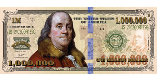 USA Million Dollar Bill (100pk) *NEW