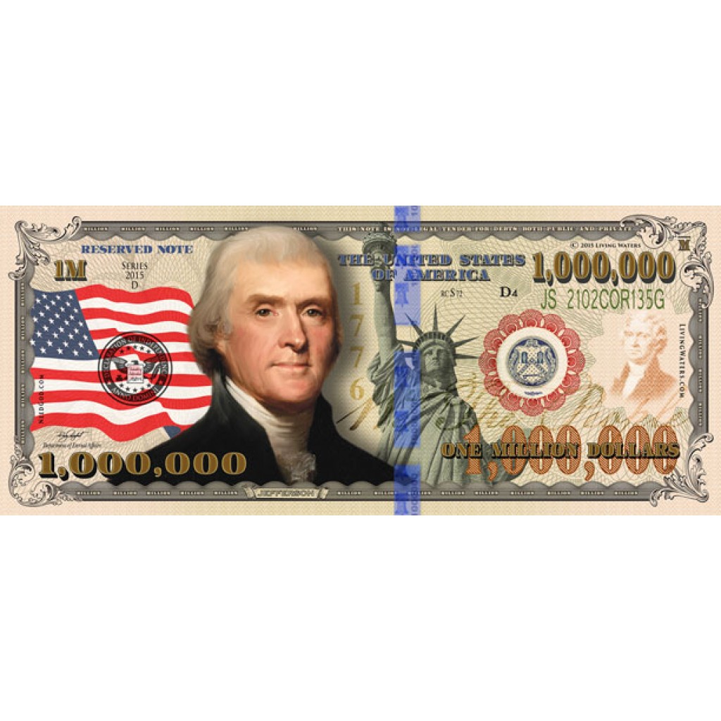 Patriotic Million Dollar Bill (100pk)