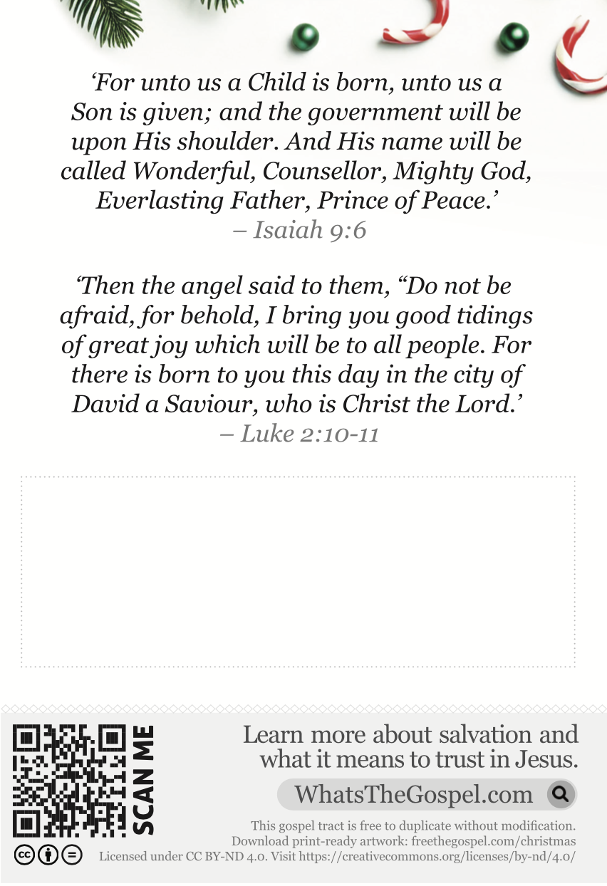 Christmas tract 08 a christmas gift – gospel tract (100pk) – living waters down under